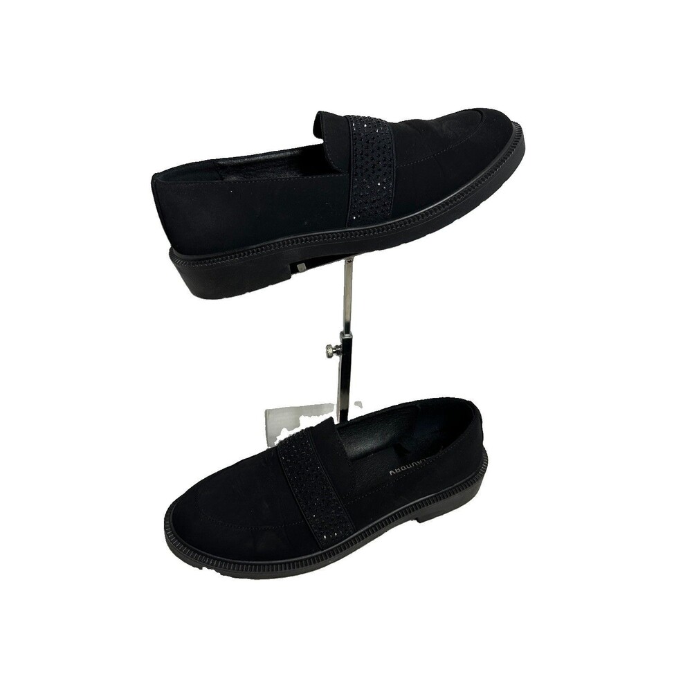 CL by Laundry Women's Black Loafers Rhinestone Embellished Felt Fab Sz 8